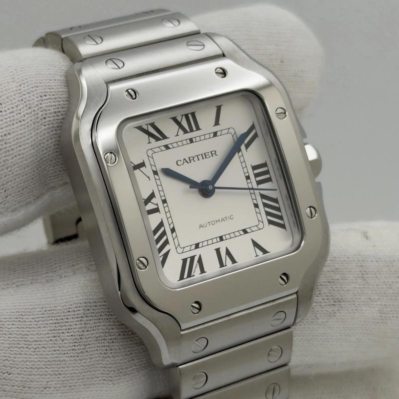 2023 Cartier Santos Medium WSSA0029 4075 35.1 mm Silver Dial Steel Box Papers - 3