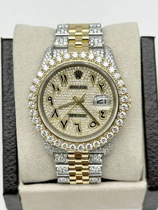 Rolex Datejust 116233 Diamond Dial Diamond Bezel Diamond Band 18K Gold & Steel: Condition: Pre-owned - Good,Movement: Mechanical (Automatic),Seller Warranty: Yes,Year Manufactured: 2000-2009,With Papers: No,Reference Number: 116233,Band/Strap: Rolex Jubilee,Brand: Rolex,Departmen