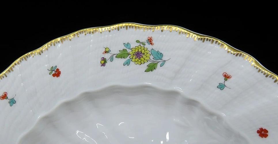 6 Meissen Porcelain Swan Service Indian FLower Branch Salad/Dessert Plates 8" - 3