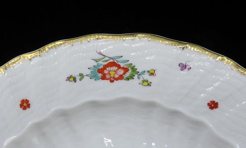 6 Meissen Porcelain Swan Service Indian FLower Branch Salad/Dessert Plates 8" - 5