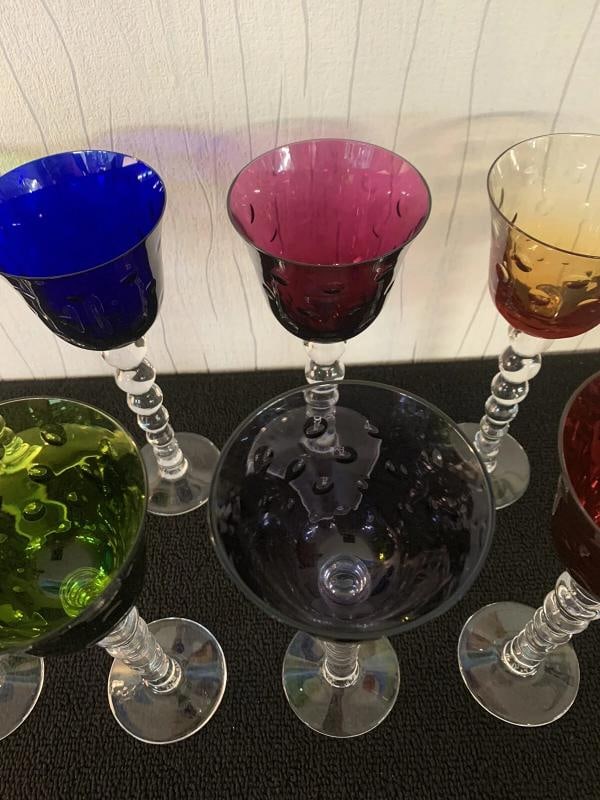 8pc Saint Louis Crystal Glasses Lot~(9.6"H x 3.5"D) - 6