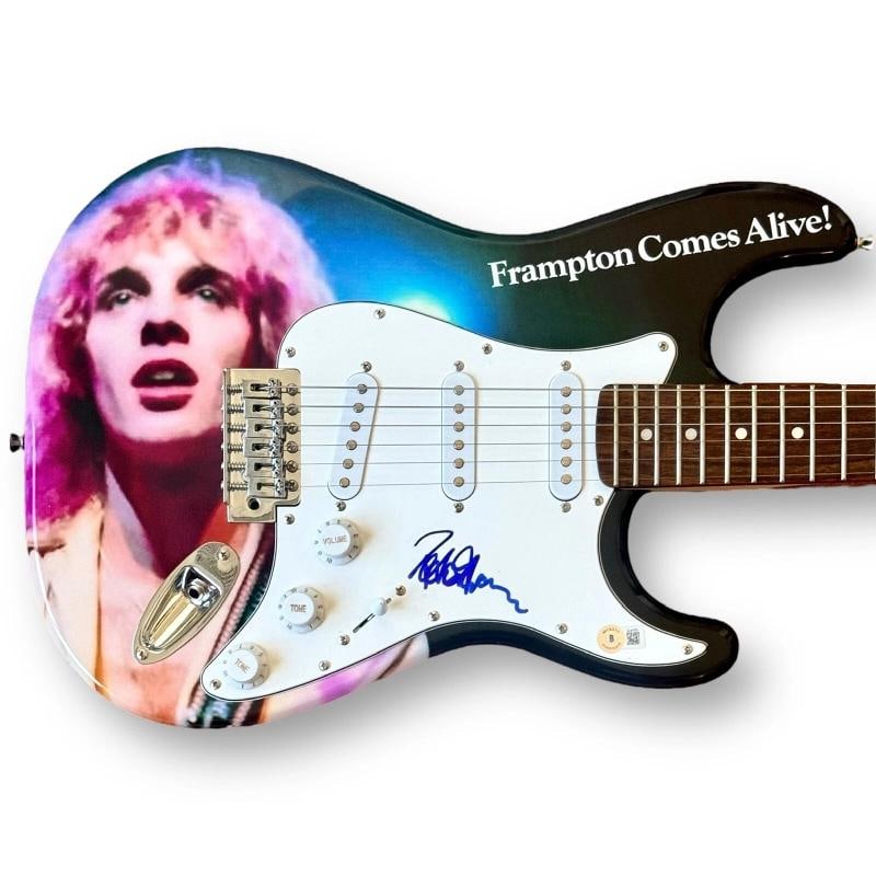 Peter Frampton Signed Custom Guitar (Beckett COA): Industry: Music,Object Type: Guitar & Guitar Pick,Original/Reproduction: Original,Signed: Yes,Autograph Authentication: Beckett,Country of Origin: United States
