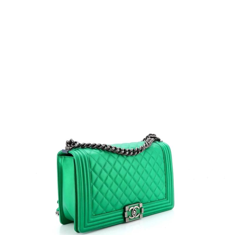 Chanel Boy Flap Bag Quilted Lambskin New Medium - 3