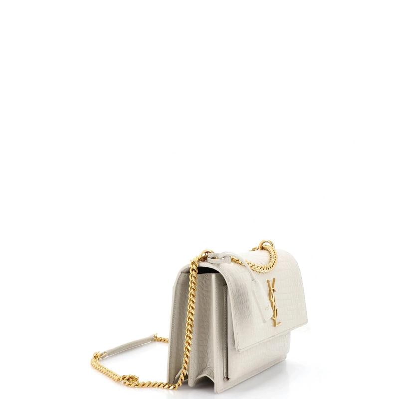 Saint Laurent Sunset Crossbody Bag Crocodile Embossed Leather Medium - 2
