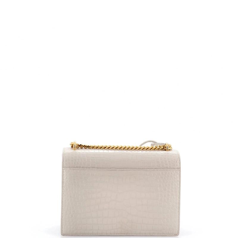 Saint Laurent Sunset Crossbody Bag Crocodile Embossed Leather Medium - 3