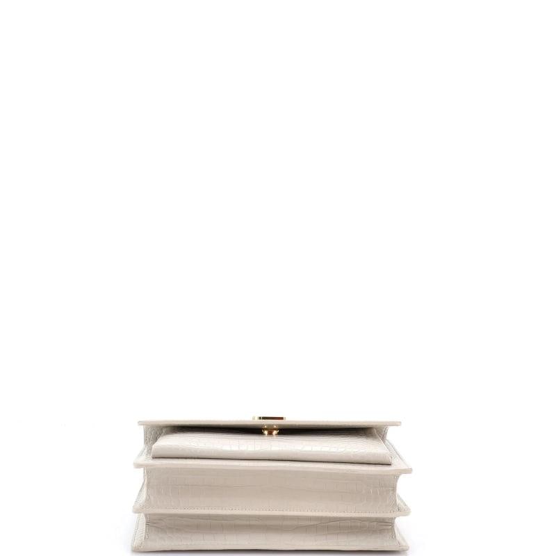 Saint Laurent Sunset Crossbody Bag Crocodile Embossed Leather Medium - 4