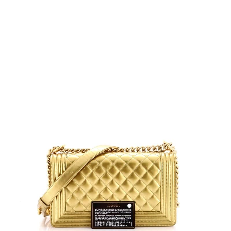 Chanel Boy Flap Bag Quilted Patent Old Medium - 2