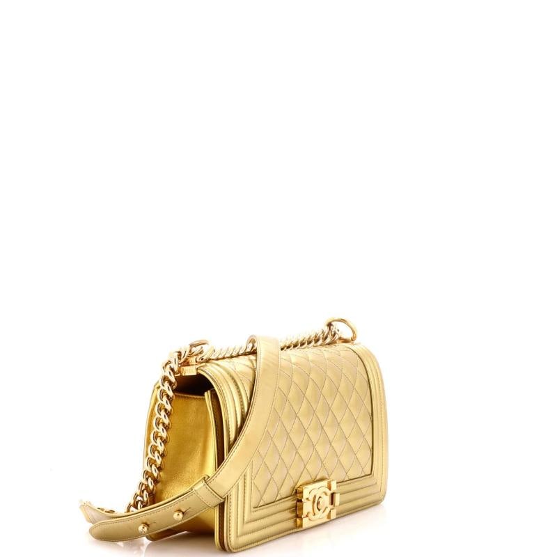 Chanel Boy Flap Bag Quilted Patent Old Medium - 3