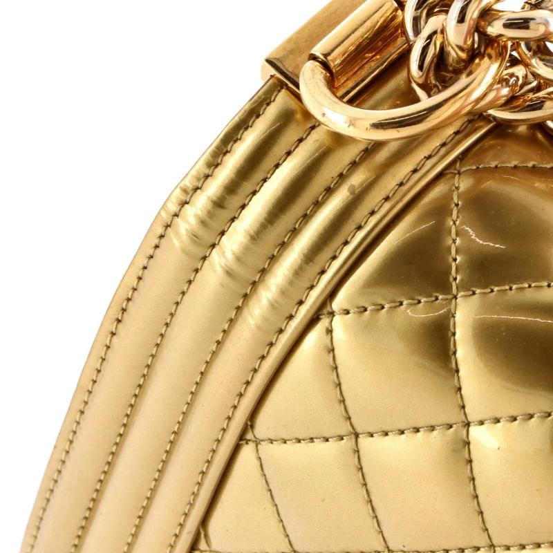 Chanel Boy Flap Bag Quilted Patent Old Medium - 8