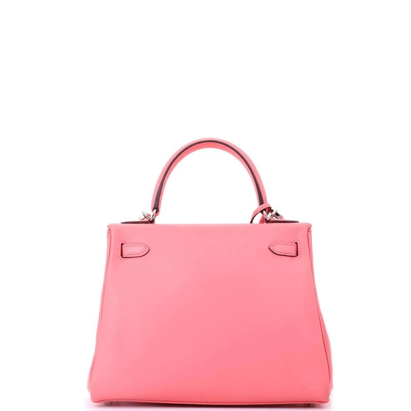 Hermes Kelly Handbag Pink Swift with Palladium Hardware 25 - 4