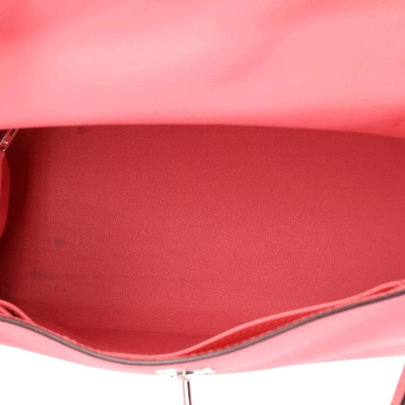 Hermes Kelly Handbag Pink Swift with Palladium Hardware 25 - 6