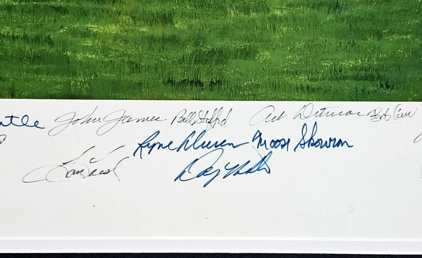 1961 Yankees Autographed Framed 24x36 Lithograph 34 Sigs Mantle Berra PSA/DNA - 4