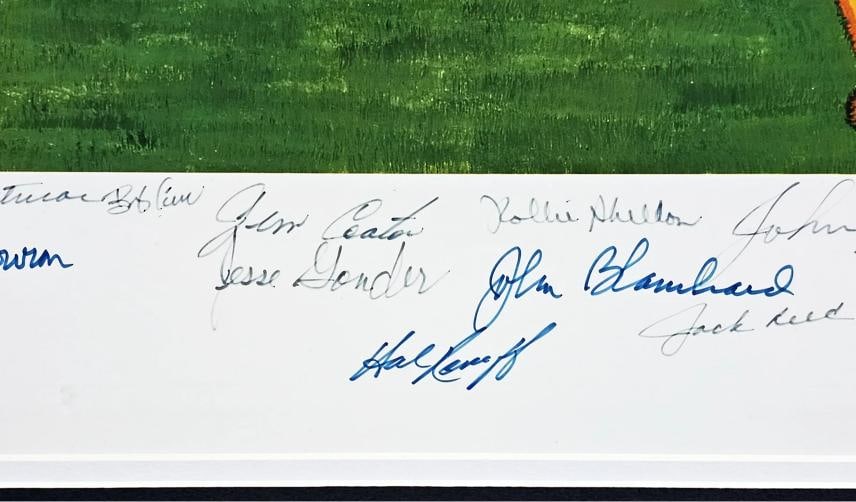 1961 Yankees Autographed Framed 24x36 Lithograph 34 Sigs Mantle Berra PSA/DNA - 5