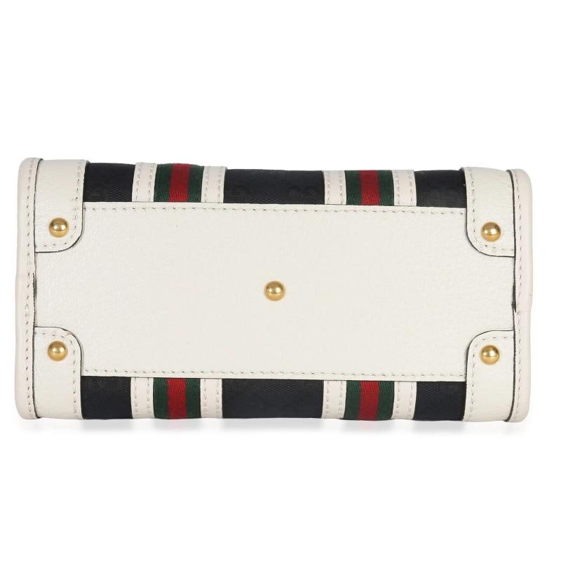 Gucci Black White Canvas Mini Double G Top Handle Bag - 9