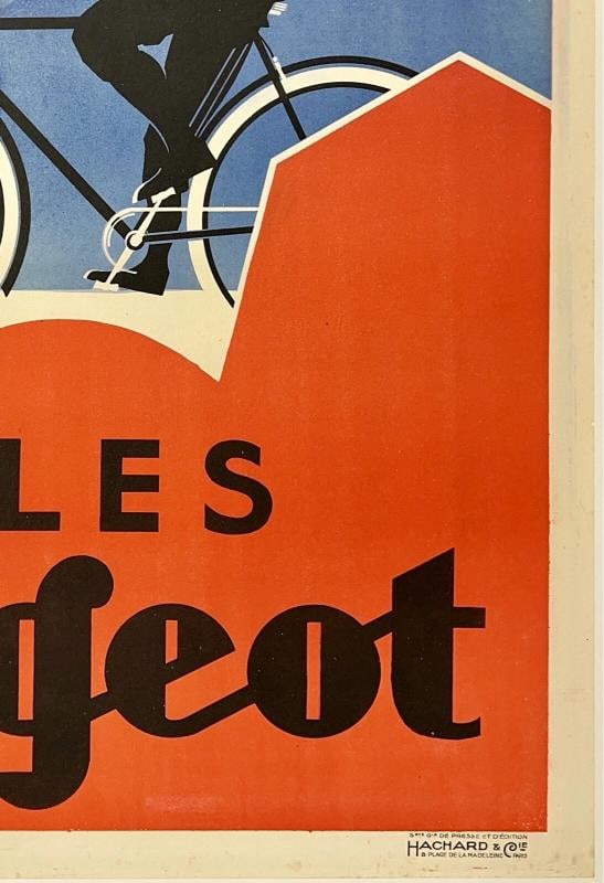 Original Vintage Poster CYCLES PEUGEOT Art Deco French Cycling Biking Perot OL - 5