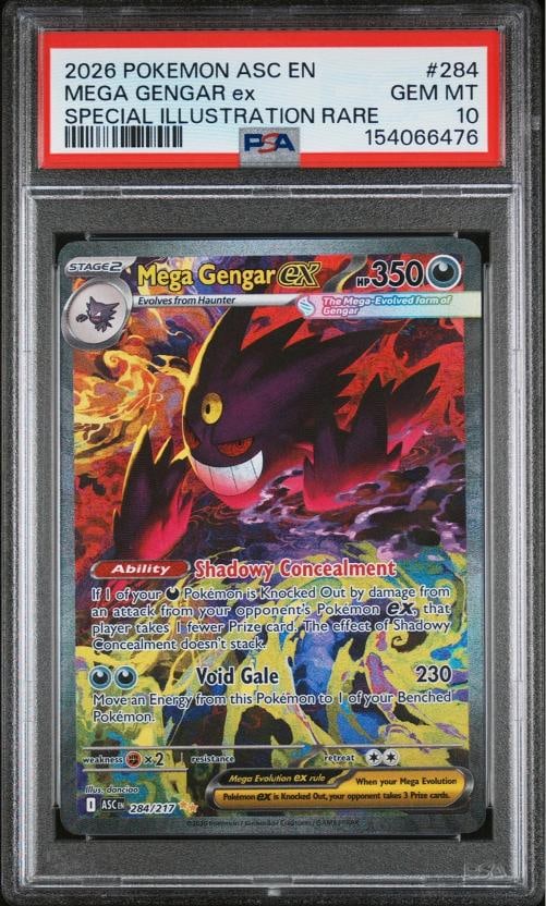 2026 POKEMON ASC EN-ASCENDED HEROES #284 MEGA GENGAR EX PSA 10: Condition: Graded - PSA 10: Professionally graded ,Graded: Yes,Set: 2026 POKEMON ASC EN-ASCENDED HEROES,Game: PokÃƒÂ©mon TCG,Character: MEGA GENGAR EX,Card Name: MEGA GENGAR EX,Gra