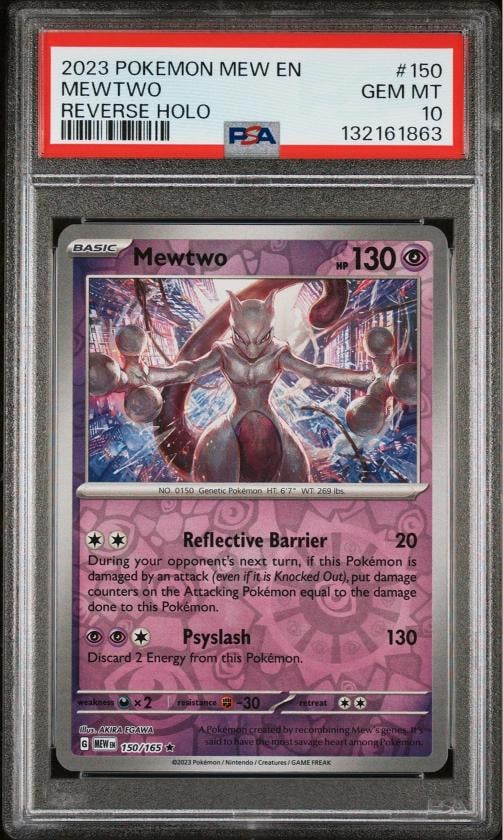 2023 POKEMON MEW EN-151 REVERSE HOLO #150 MEWTWO PSA 10: Condition: Graded - PSA 10: Professionally graded ,Graded: Yes,Set: 2023 POKEMON MEW EN-151,Game: PokÃƒÂ©mon TCG,Character: MEWTWO,Card Name: MEWTWO,Grade: 10,Professional Grader: 