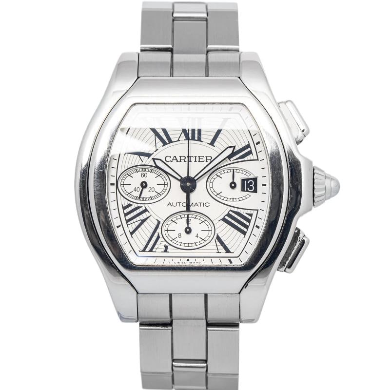 Cartier Roadster 3405 W6206019 SS Silver Dial Auto Men Watch 43mm: Case Size 43mm Wrist Fit 7 inches Box No Papers No Condition Ã¢â‚¬â€ Used - Good Full Specifications Brand Cartier Customized No Serial # 340xxxxxxxxx Gender