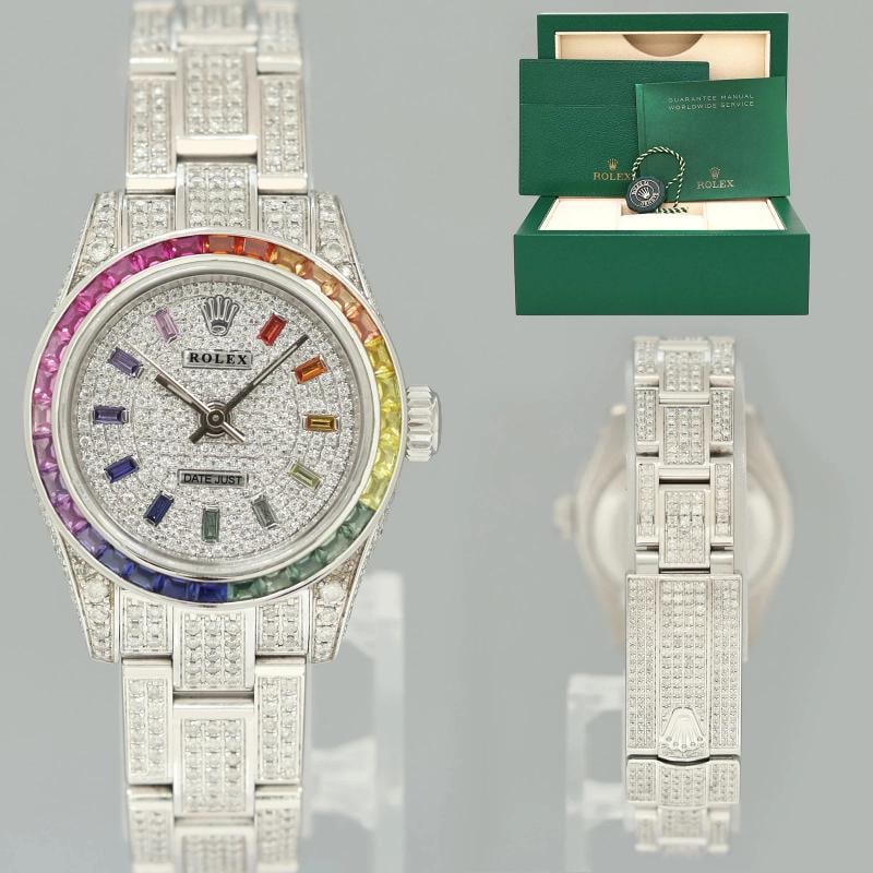 DIAMOND SAPPHIRE Rolex Oyster Perpetual 26mm Diamond Dial 176200 Watch Box: Condition: Pre-owned - Excellent,Brand: Rolex,Department: Women,Type: Wristwatch,Customized: Yes,UPC: Does Not Apply,Country of Origin: Switzerland Watch Details Brand: Rolex Model: Oyster Perpetual R