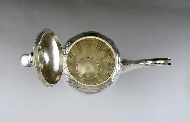 Antique American Arts Crafts Sterling Silver Art Shop Handwrought Chicago Teapot - 3