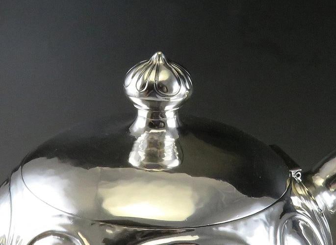 Antique American Arts Crafts Sterling Silver Art Shop Handwrought Chicago Teapot - 4
