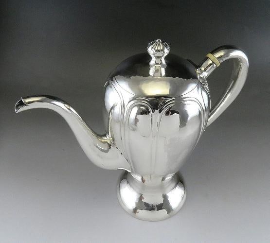 Antique American Arts Crafts Sterling Silver Art Shop Handwrought Chicago Teapot - 6