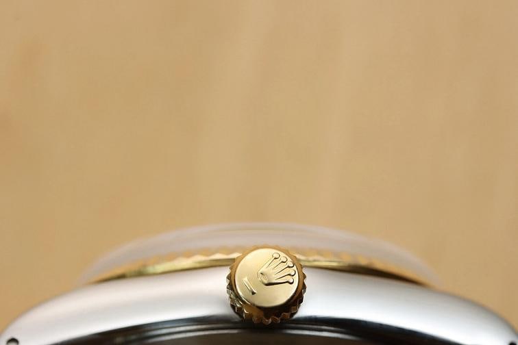ROLEX MENS DATEJUST 16233 FACTORY DIAMOND 18K GOLD STAINLESS STEEL WHITE WATCH - 9