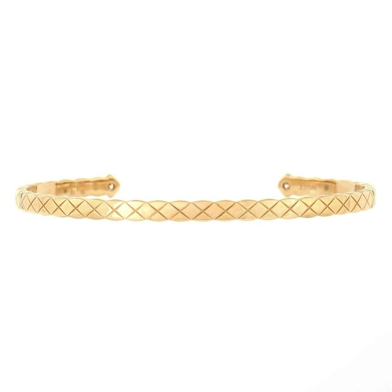 Chanel Coco Crush Cuff Bracelet 18K Beige Gold with Diamonds - 2