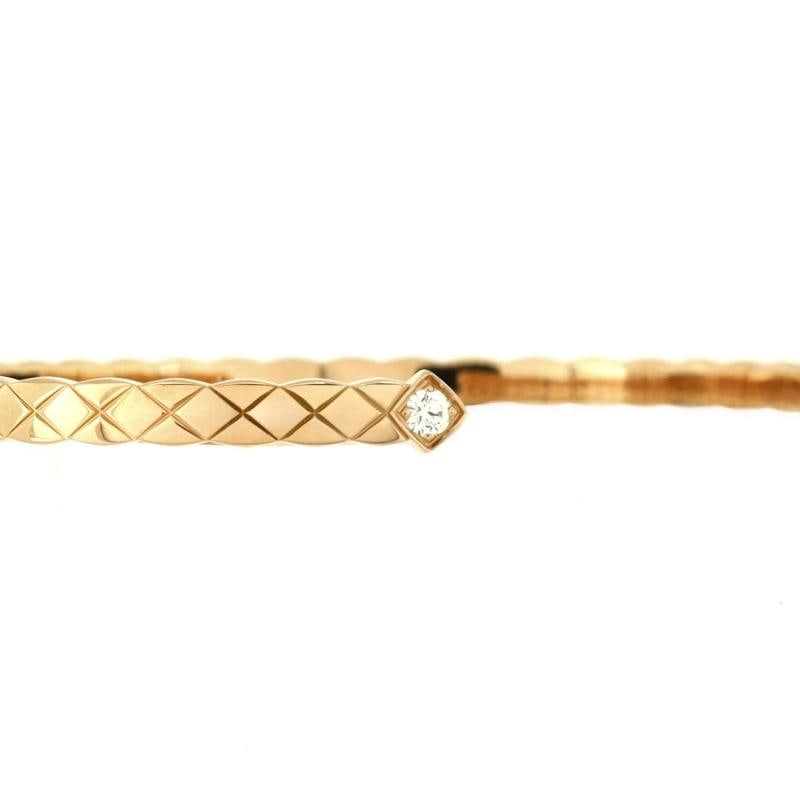 Chanel Coco Crush Cuff Bracelet 18K Beige Gold with Diamonds - 3