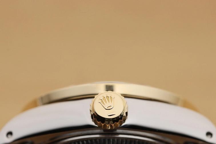 ROLEX LADIES DATEJUST 69173 BLACK 1.1 CT DIAMOND BEZEL 18K GOLD STEEL WATCH - 9