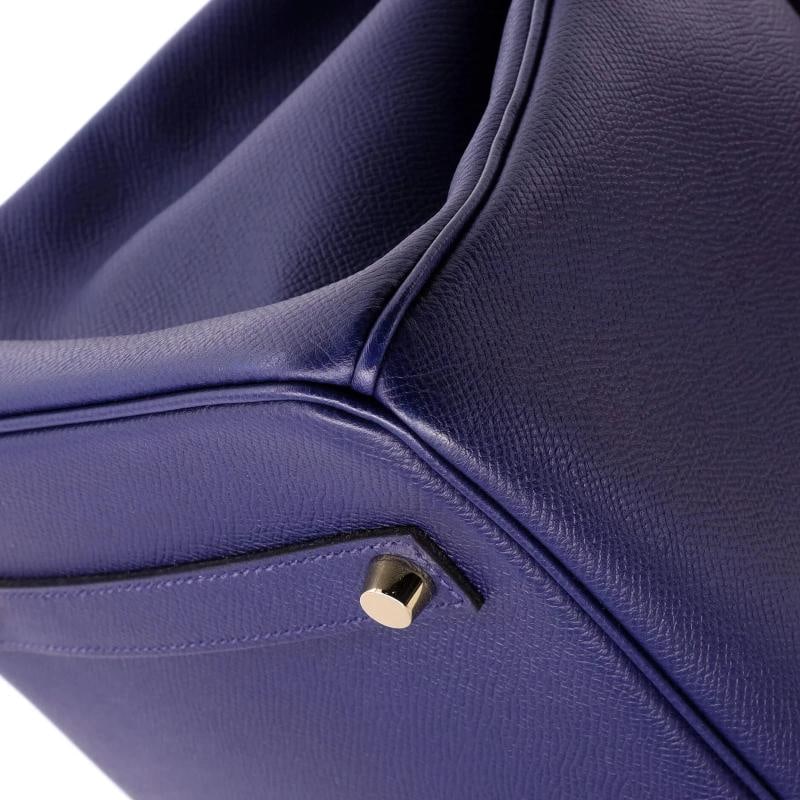 Hermes Birkin Handbag Blue Epsom with Gold Hardware 35 - 8