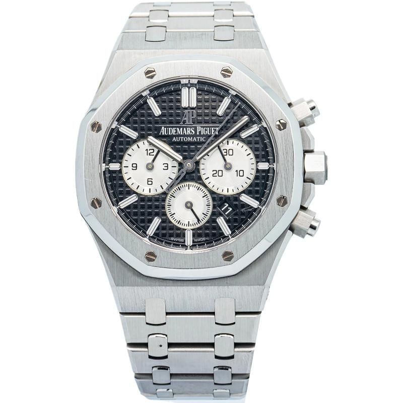 Audemars Piguet Royal Oak 26331ST With Card Auto Black Dial Men Watch 41mm: Case Size 41mm Wrist Fit 7.5 inches Box No Papers Yes Condition Ã¢â‚¬â€ Used - Like New Full Specifications Brand Audemars Piguet Customized No Serial # JT3x