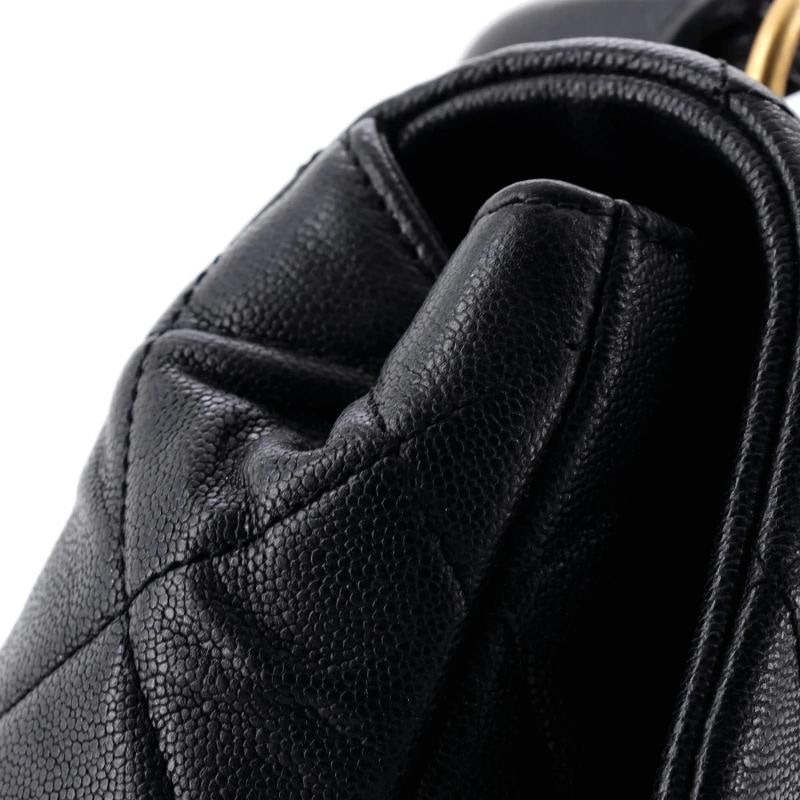 Chanel Square Top Handle Flap Bag Quilted Shiny Caviar Mini - 6