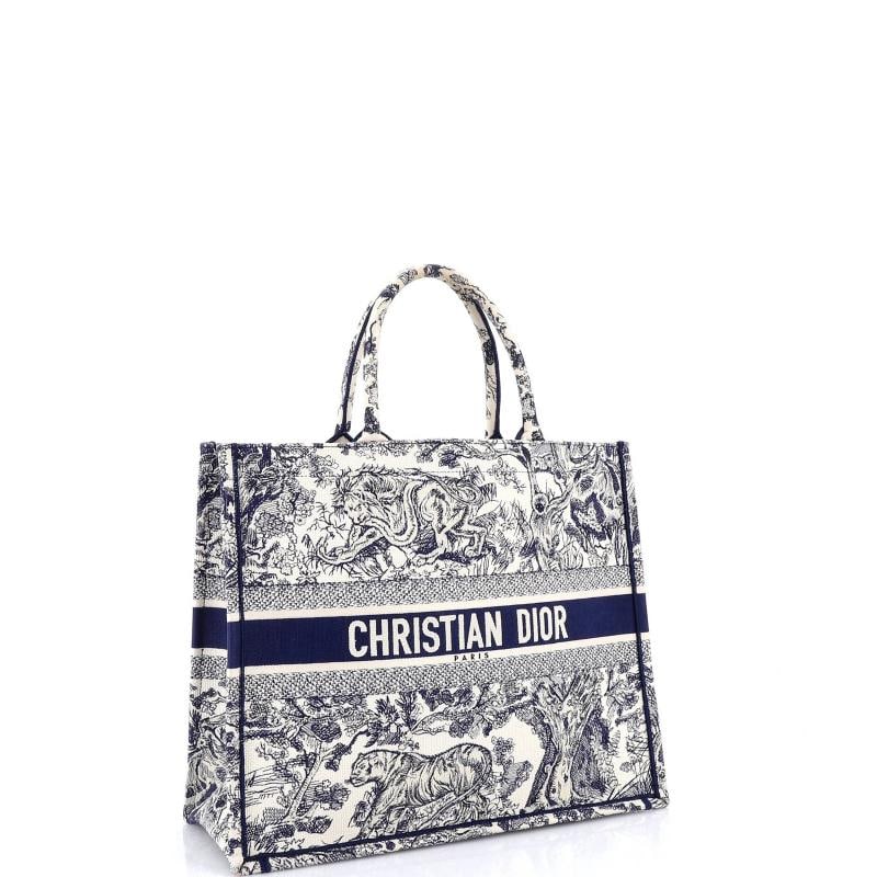 Christian Dior Book Tote Embroidered Canvas Large - 2