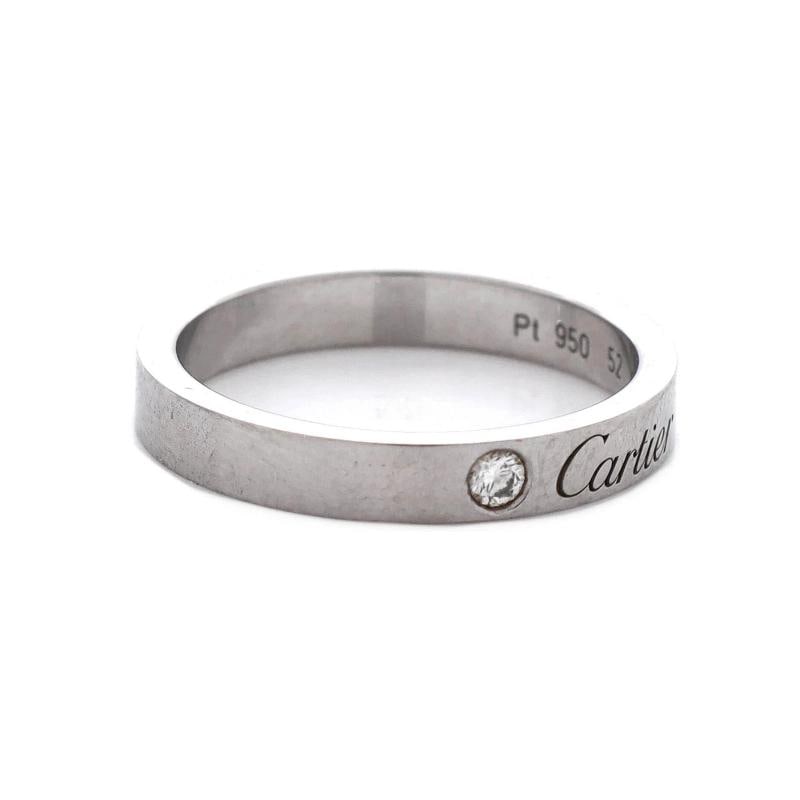 Cartier C de Cartier Wedding Band Ring Platinum with Diamond - 3