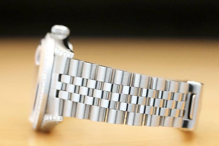 MENS ROLEX DATEJUST 16014 FACTORY DIAMOND DIAL 18K GOLD DIAMOND BEZEL LUGS WATCH - 5