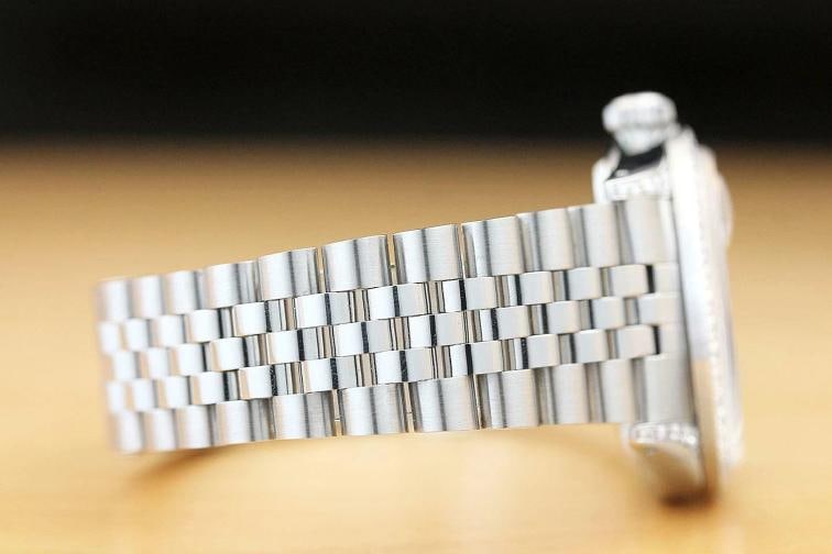 MENS ROLEX DATEJUST 16014 FACTORY DIAMOND DIAL 18K GOLD DIAMOND BEZEL LUGS WATCH - 8