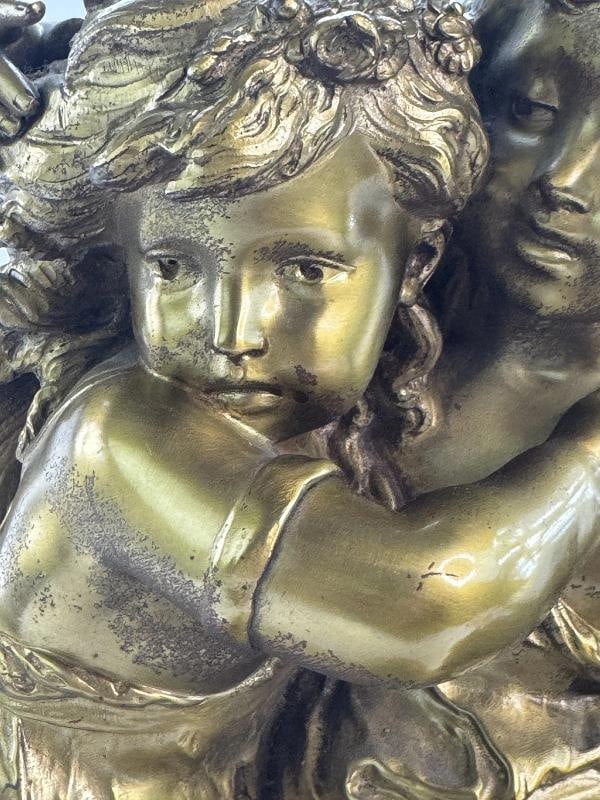 Antique Signed Auguste Moreau Gilt Bronze Allegory of Summer Statue Swivel Base - 5