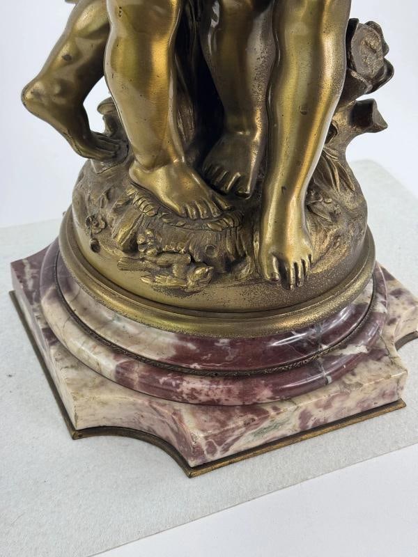 Antique Signed Auguste Moreau Gilt Bronze Allegory of Summer Statue Swivel Base - 7