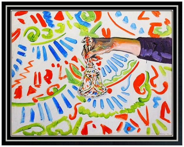 Tom Christopher Large Original Acrylic Painting On Canvas Signed Modern Artwork: Artist: Tom Christoper,Style: Expressionism,Listed By: Dealer or Reseller,Painting Surface: Canvas,Material: Acrylic,Date of Creation: 1990-1999,Year of Production: 1995,Features: Framed, Matted, Sign