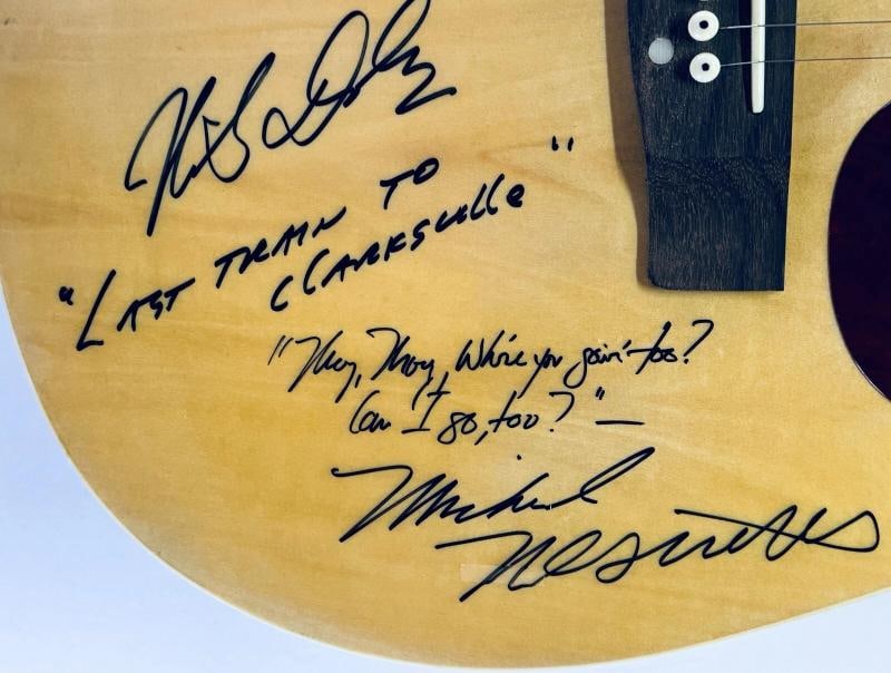 THE MONKEES Signed Autograph acoustic Guitar D Jones Nesmith Tork Dolenz JSA LOA - 3
