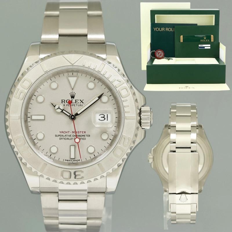 MINT 2014 PAPERS Rolex Yacht-Master 116622 Platinum Dial Steel 40mm Watch Box: Condition: Pre-owned - Excellent,Brand: Rolex,Department: Men,Type: Wristwatch,Country of Origin: Switzerland