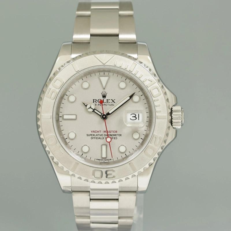 MINT 2014 PAPERS Rolex Yacht-Master 116622 Platinum Dial Steel 40mm Watch Box - 2