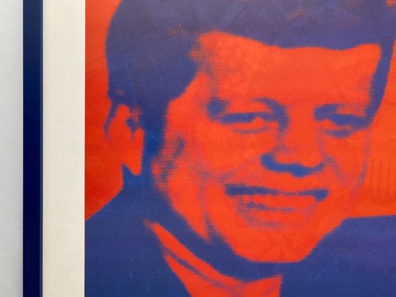 ANDY WARHOL FOUNDATION RARE LITHOGRAPH PRINT FRAMED POP ART POSTER " JFK " 1968 - 7