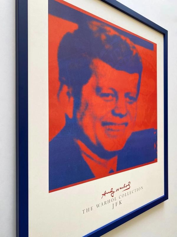 ANDY WARHOL FOUNDATION RARE LITHOGRAPH PRINT FRAMED POP ART POSTER " JFK " 1968 - 8