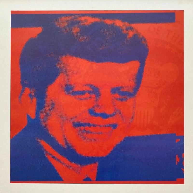 ANDY WARHOL FOUNDATION RARE LITHOGRAPH PRINT FRAMED POP ART POSTER " JFK " 1968 - 9