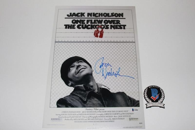 JACK NICHOLSON SIGNED 'ONE FLEW OVER THE CUCKOO'S NEST' MOVIE POSTER BECKETT COA - 2