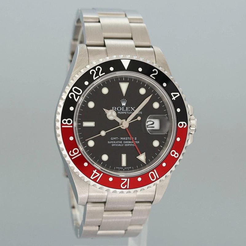 2006 MINT COKE Rolex GMT-Master II Red Black Steel Error Rectangular 16710 Watch - 3