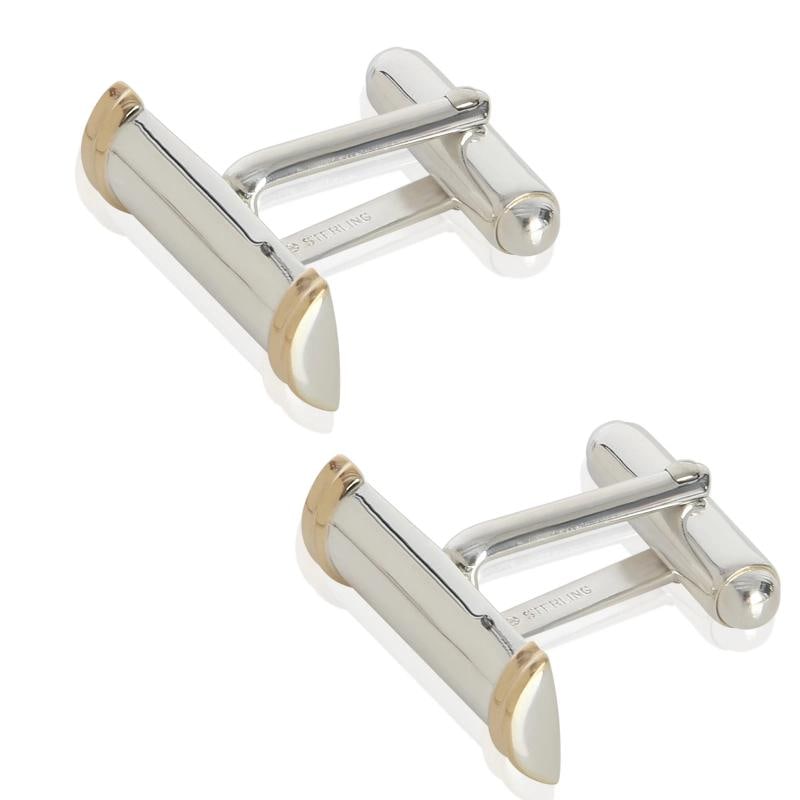 Tiffany & Co. Yellow Gold & Sterling Silver Bar Cufflinks - 2