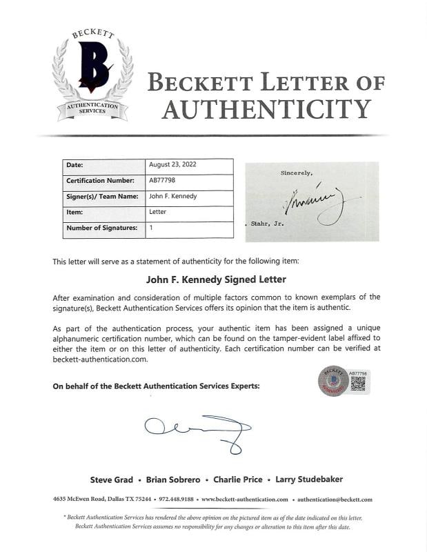 John F. Kennedy Signed 7x10.25 1962 2 Page Letter On White House Letterhead BAS - 4